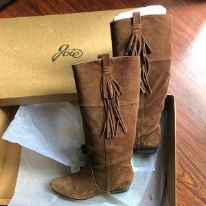 JOIE Suede Tall Boots with Fringe